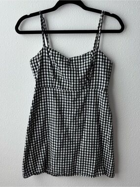 Gingham Cotton Mini Dress